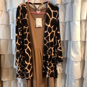 Dress and long giraffe cardigan. Lularoe.